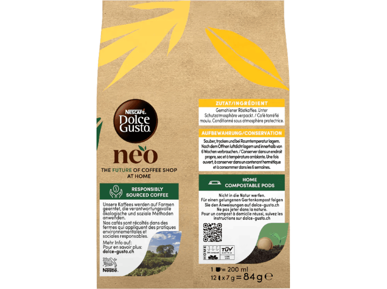 NEO Grande : dosettes de café compostables