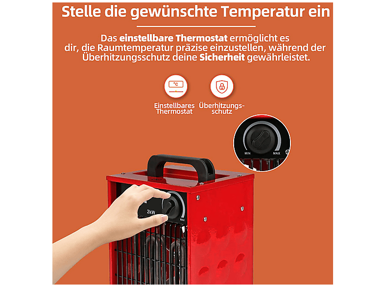 SHX SHX308HEAT2022 Industrie-Heizlüfter (2000 Watt, Raumgröße: 20 m²) — Foto 4 von 5