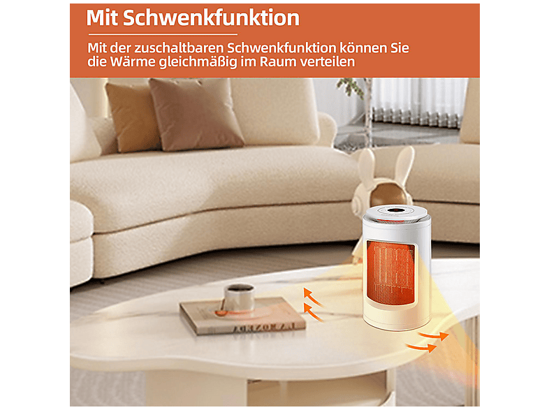 SHX SHX23PTC100 PTC-Heizlüfter (1200 Watt, Raumgröße: 15 m²) — Foto 5 von 5