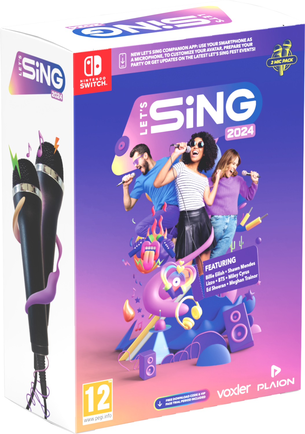 Let's Sing 2024 International + 2 Micro FR/UK Switch