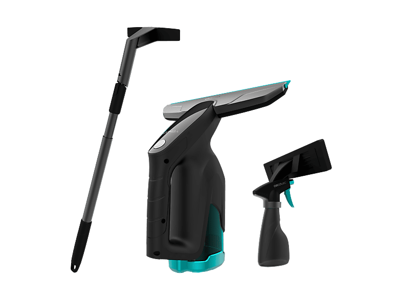 Limpiacristales - Cecotec Conga Popstar Glass Titanium, 100 ml, 40 min, 18 V, 3 en 1, Pulverizador, Boquillas intercambiables, Tubo extensible, Negro