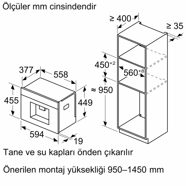SIEMENS CT718L1B0 Ankastre Full Otomatik Kahve Makinesi