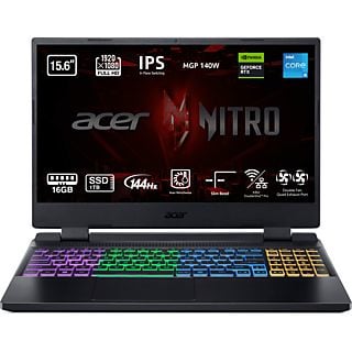 REACONDICIONADO B: Portátil gaming - Acer Nitro 5 AN515-58-50FE, 15.6" Full HD, Intel® Core™ i5-12500H, 16GB RAM, 1TB SSD, GeForce RTX™ 4050, Sin SO