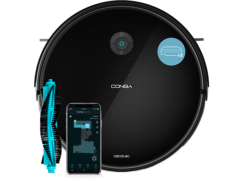 Cecotec Robot Aspirador y Friegasuelos Conga Eternal MAX X-Treme.  Tecnología Láser, 3000 Pa, autonomía 110 min