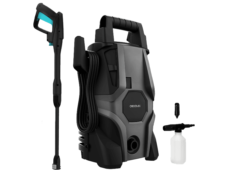 Hidrolimpiadora - Cecotec HydroBoost 1400 Essential, W, Caudal 426 l/h, 105 bar, Bomba de aluminio, Radio 9m, Compacto, Ultraligero, Black