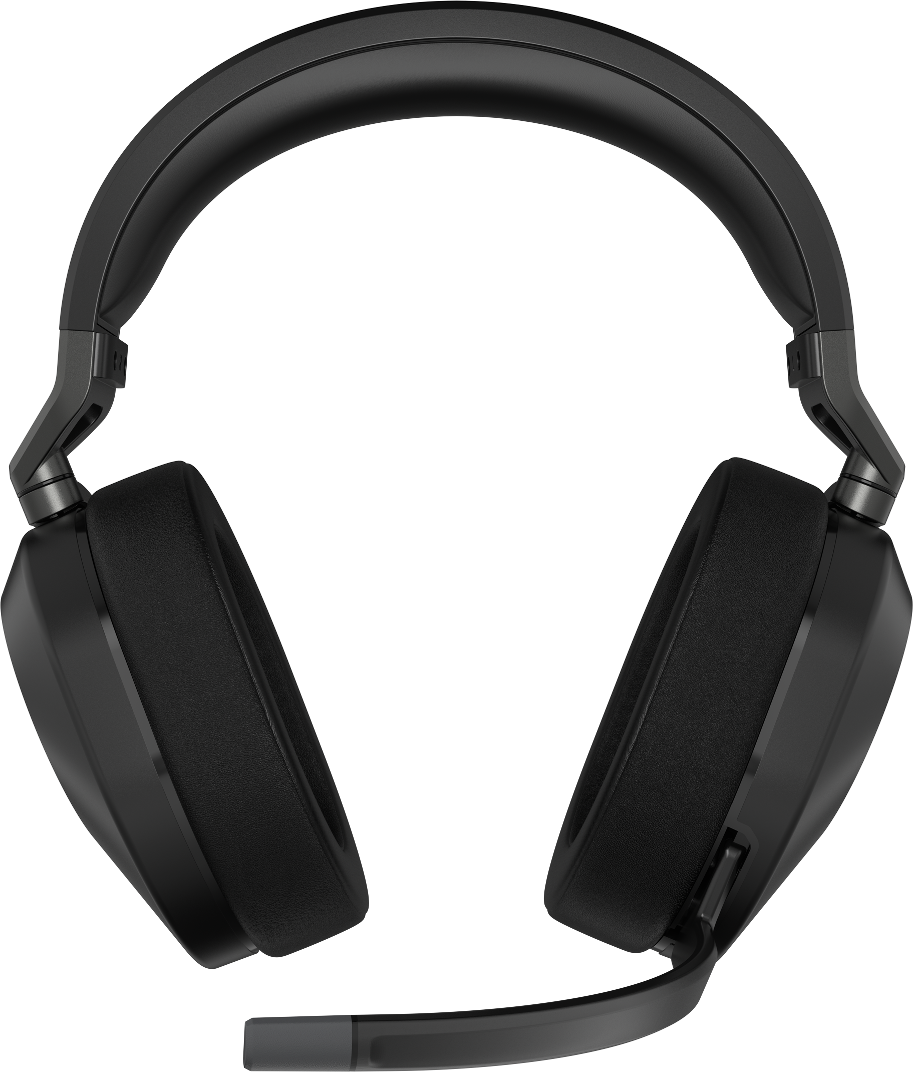 Casque noir avec microphone. Le casque est de type circum-auriculaire.