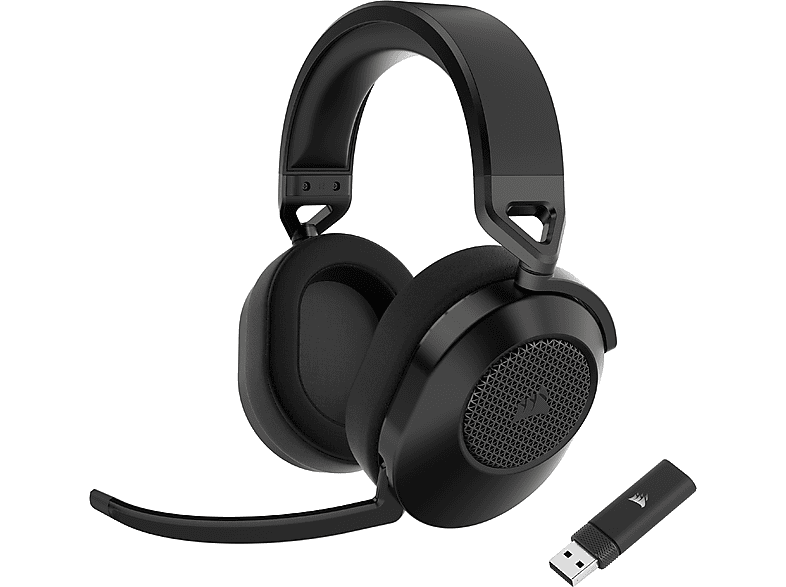 CORSAIR HS65 Wireless Gaming Headset, Over-Ear, 50mm Treiber, Bluetooth/2.4GHz, 114 dB, Dolby Audio 7.1, Carbon; Gaming-Headset — Foto 5 von 5