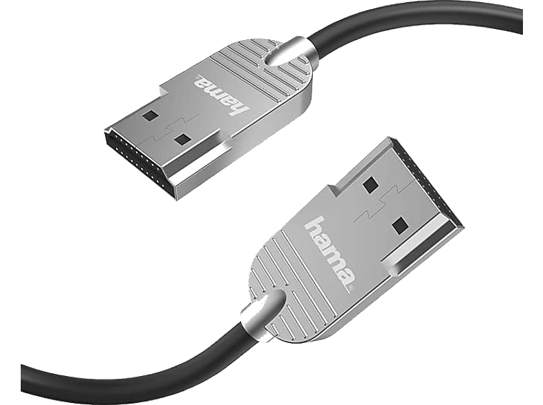 Cable HDMI  Hama 205007, Ethernet 2.0, 5 m, Para transmisión 4K, 100 MB/s,  Recubrimiento de oro, Negro
