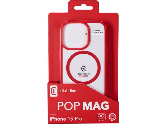 CELLULARLINE Pop Mag - Housse de protection (Convient pour le modèle: Apple iPhone 15 Pro)