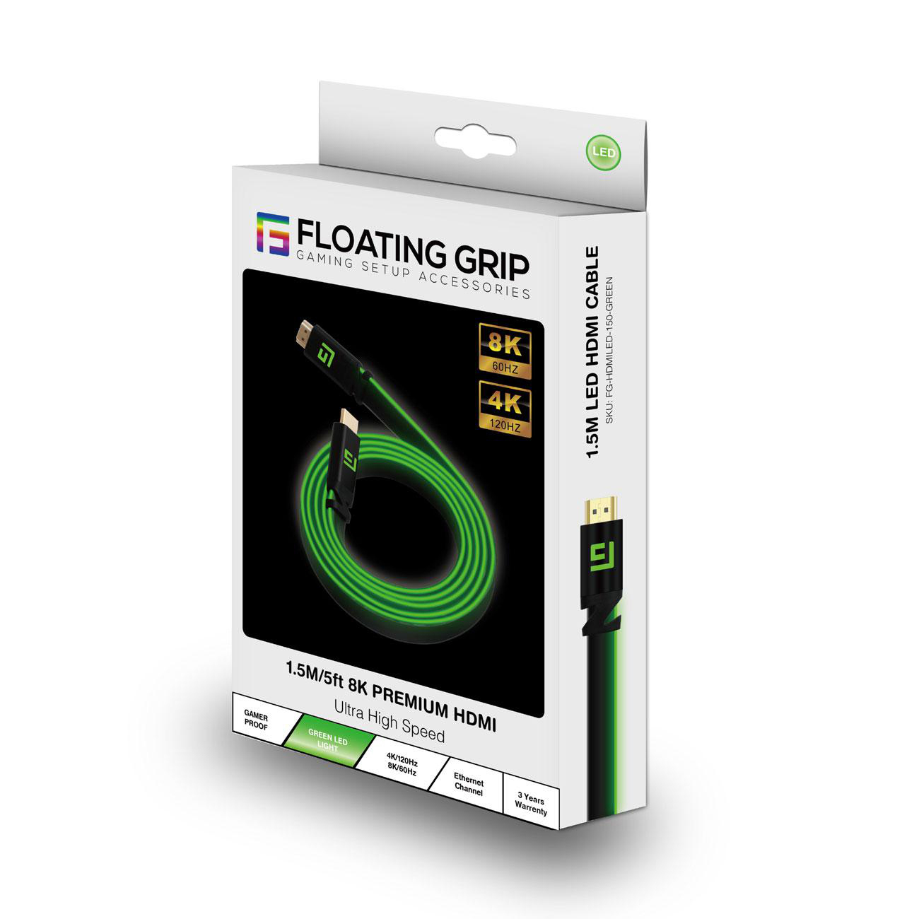 FLOATING GRIP 1,5M/5ft HDMI-Kabel, / 8K/60Hz / Hochgeschwindigkeit LED 2.1