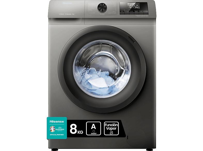 Hisense WFQP8014EVM - Lavadora, Clase A, 8 Kg, 1400 rpm, Blanco