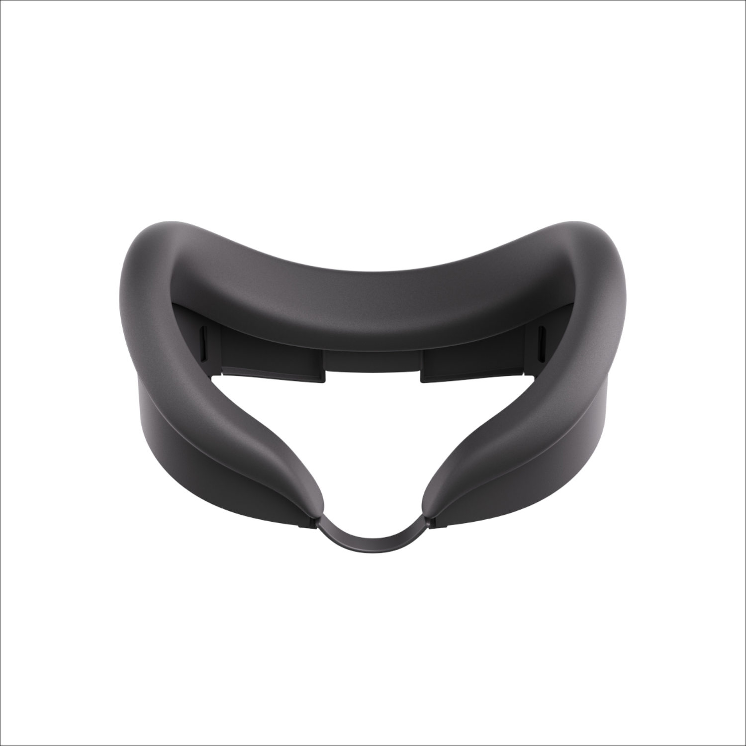 Zwarte VR-headset gezichtsinterface op witte achtergrond. Gebogen vorm.