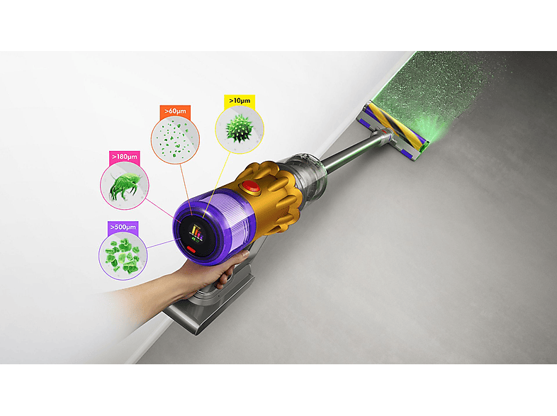 DYSON V12 Detect Slim Absolute Kablosuz Şarjlı Dikey Süpürge Sarı Nikel_1