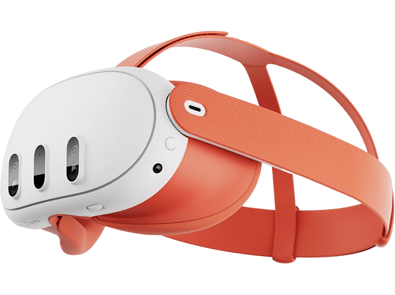 META Headset-Einlage und Headset-Riemen für Quest 3 (Blood Orange); Headset-Einlage/-Riemen