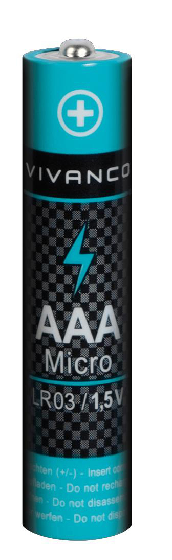 VIVANCO Micro AAA Batterie, Alkali-Mangan, Volt Stück 1.5 100