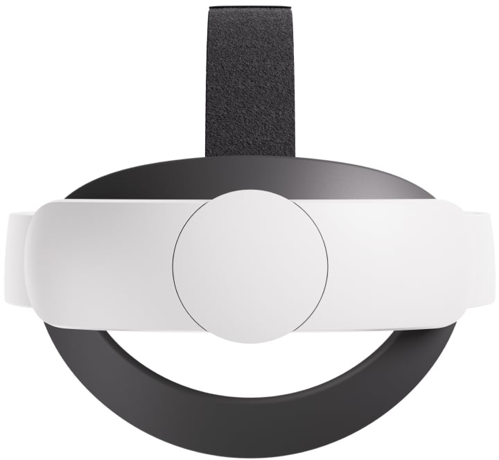 VR-Headset, weiß und schwarz, Draufsicht.