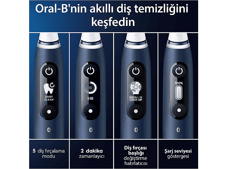 ORAL B iO 7 Şarjlı Diş Fırçası Safir Mavisi Manyetik Şarj ve Seyahat Kabı_1