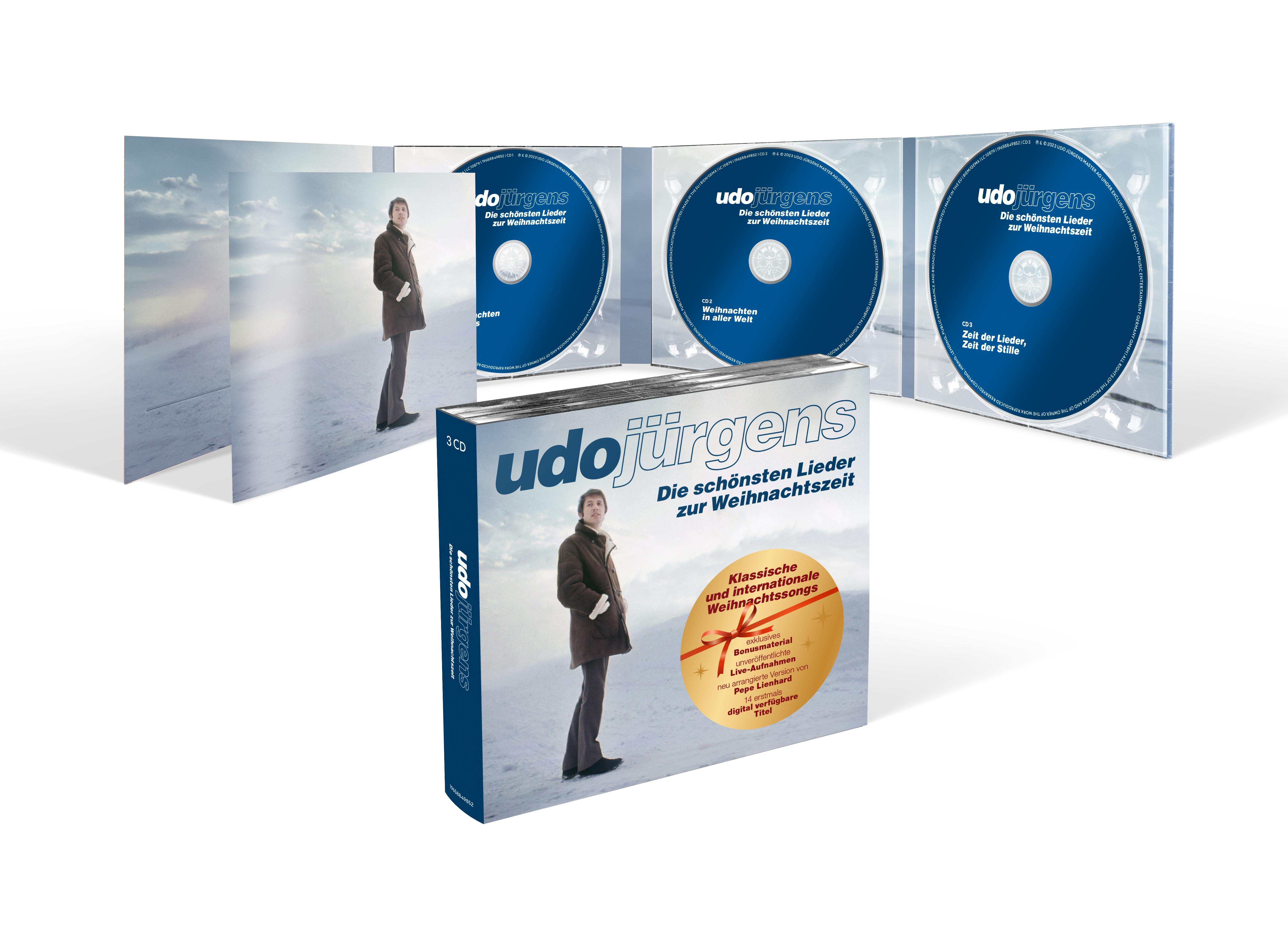 CD-Album mit Udo Jürgens. Mehrere CDs sind mit geöffneten Hüllen gezeigt.