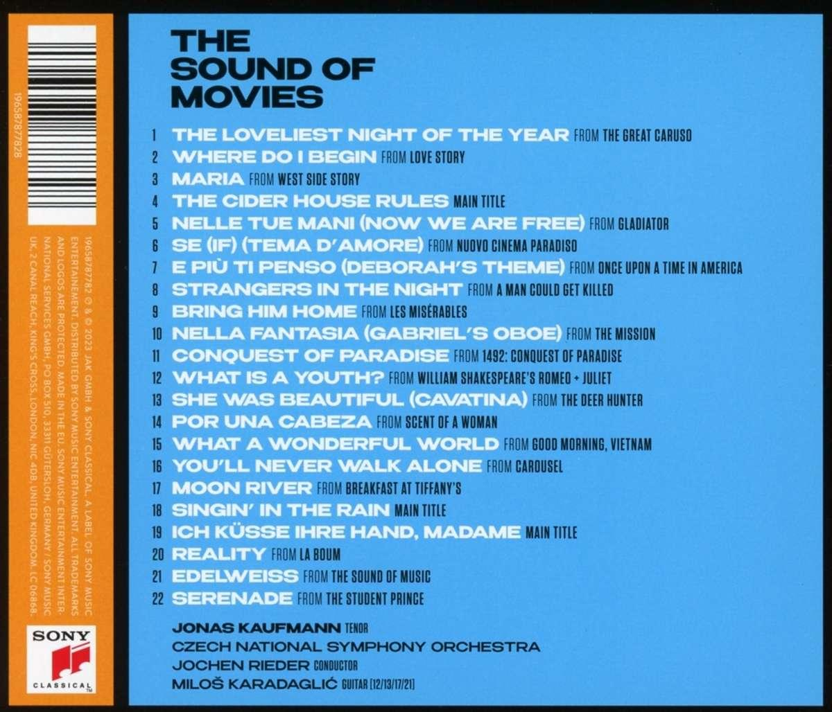 A 'The Sound of Movies' című album borítója a számlistával, különböző dalok felsorolásával.
