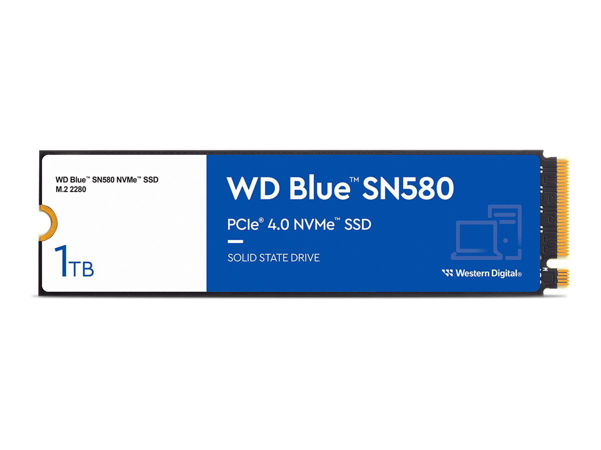 Festplatte, WDS100T3B0E SSD 1 4.0 WD PCIe SN580 TB (NVMe) Express, PCI intern Blue x4