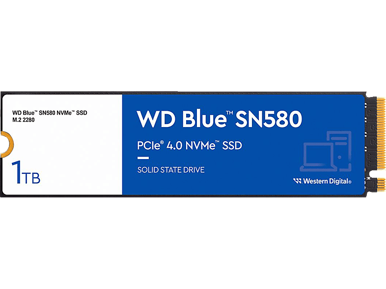 WD Blue SN580 WDS100T3B0E SSD 1 Express, 4.0 PCI Festplatte, (NVMe) TB intern PCIe x4