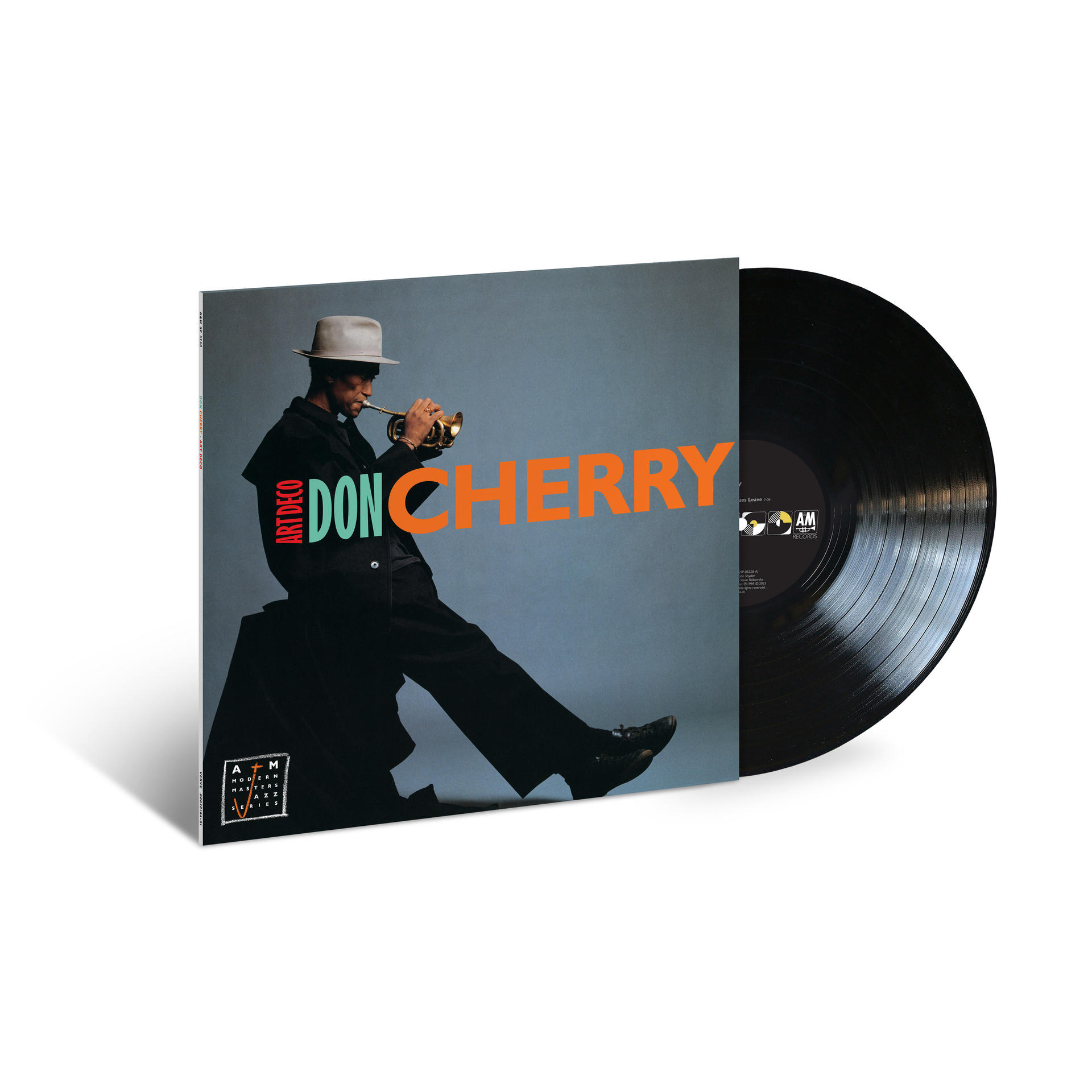 Don Cherry Schallplattenhülle. Sie zeigt einen Mann, der Trompete spielt und das Wort „DON CHERRY“.