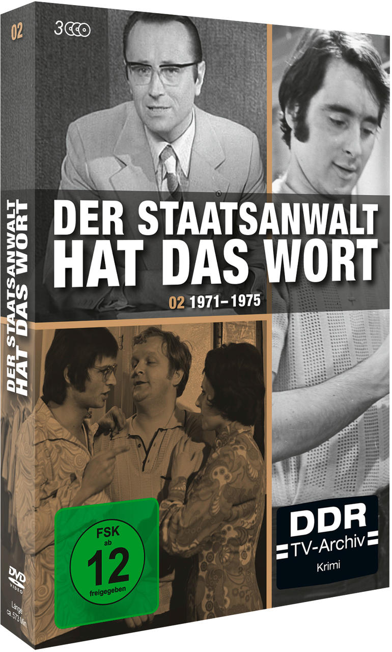 DVD-Box mit dem Titel 'Der Staatsanwalt hat das Wort'. Mit Bildern von Personen in verschiedenen Szenen.