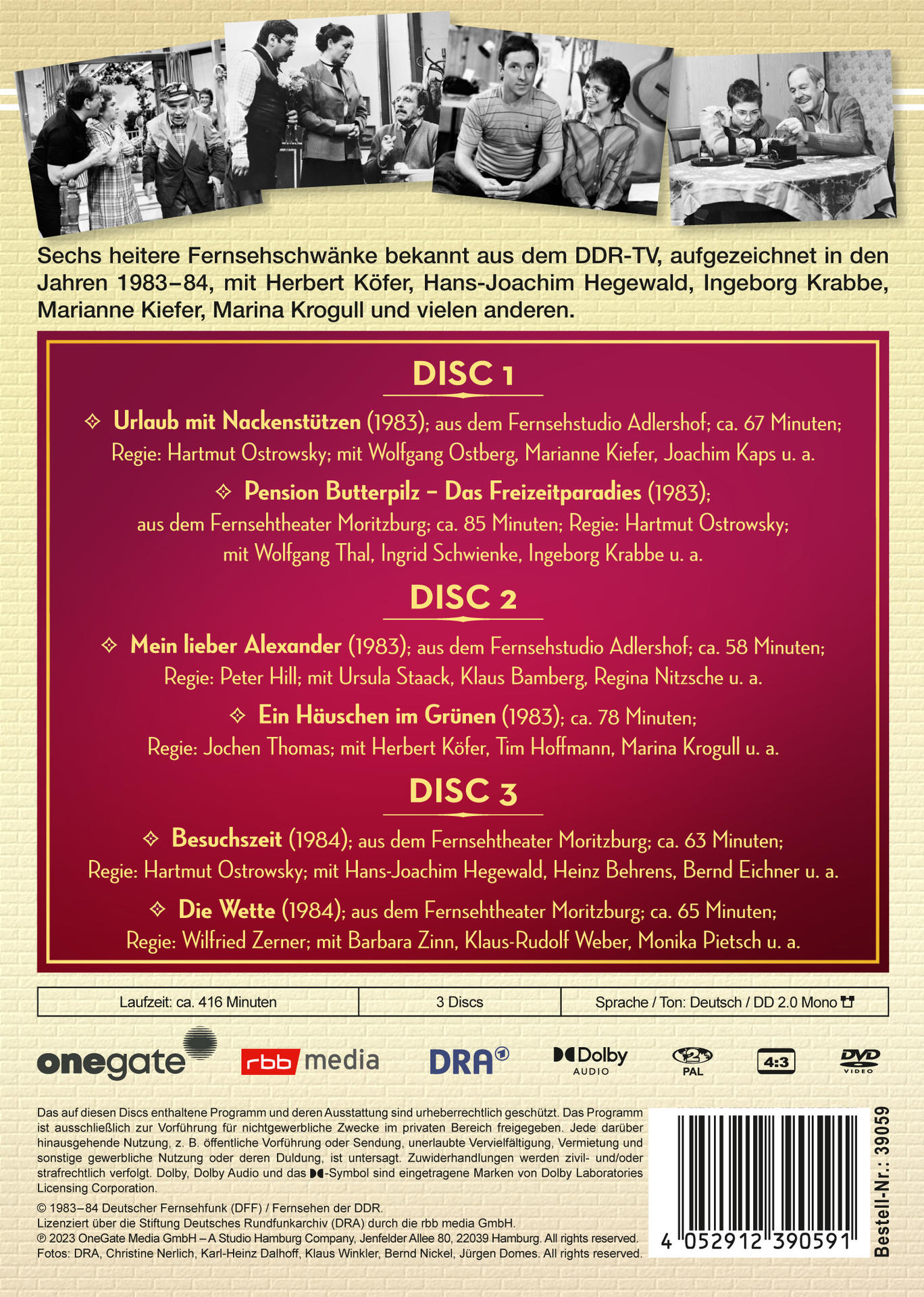 DVD-Rückseite mit Episodentiteln und Informationen auf Deutsch.