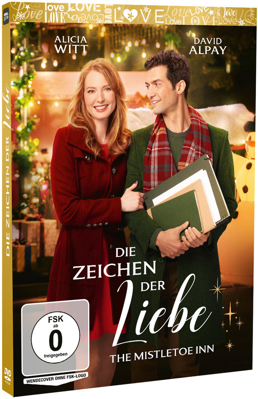 Filmcover für 'Die Zeichen der Liebe' mit einem Paar. Das Cover befindet sich auf einer DVD-Hülle.
