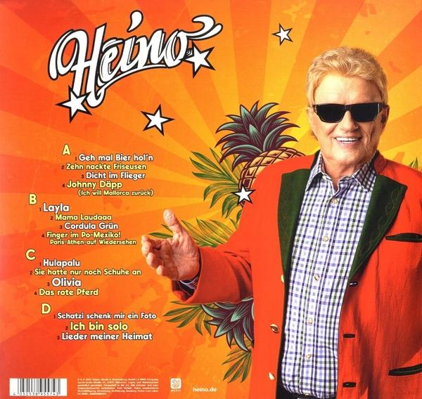 Albumcover von Heino mit Text und Bild auf weißem Hintergrund.