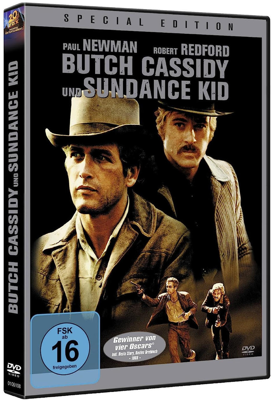 DVD-Cover für 'Butch Cassidy und Sundance Kid'. Zeigt Paul Newman und Robert Redford.