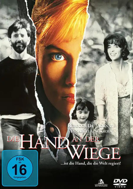 DVD-Cover mit dem Gesicht einer Frau und dem Titel Die Hand der Wiege.