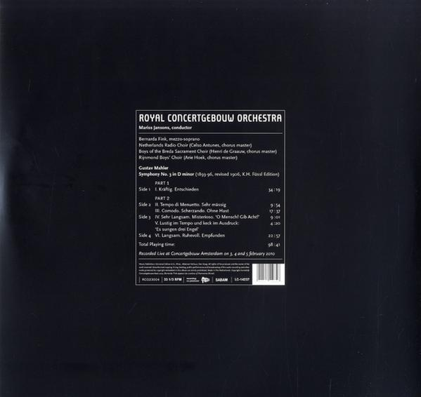 Schwarzes Vinyl-Schallplattenetikett mit Text. Text: 'Royal Concertgebouw Orchestra'.