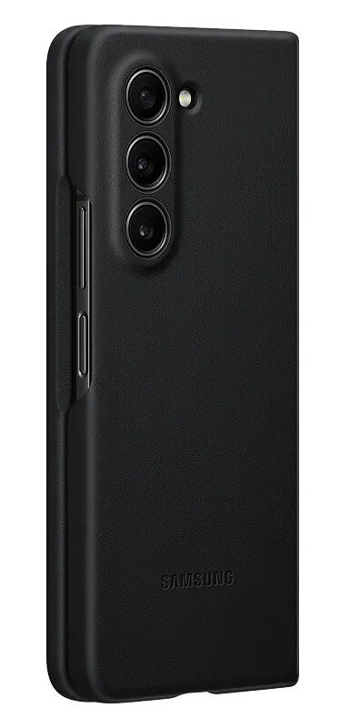 Czarne etui na telefon z trzema obiektywami aparatu i logo Samsunga.