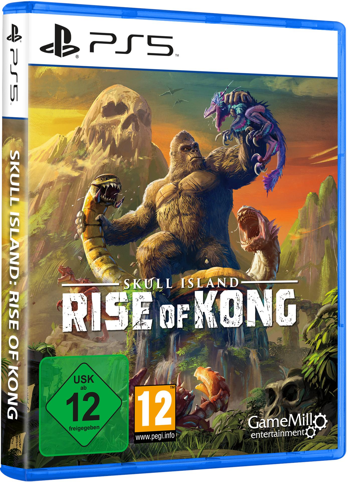 PS5-Spielbox. Text: Skull Island: Rise of Kong. Ein Gorilla, der Kreaturen hält. Freigegeben ab 12 Jahren.