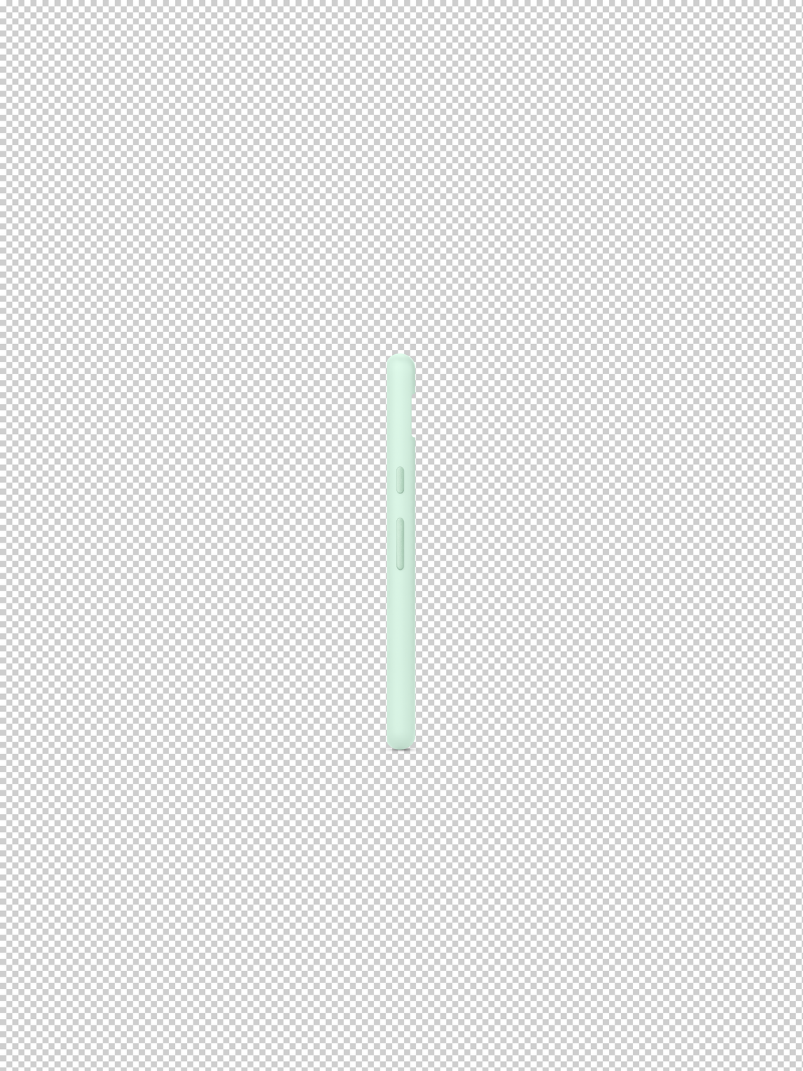 Seitenprofil einer mintgrünen Handyhülle. Einfaches Design, klare Linien.