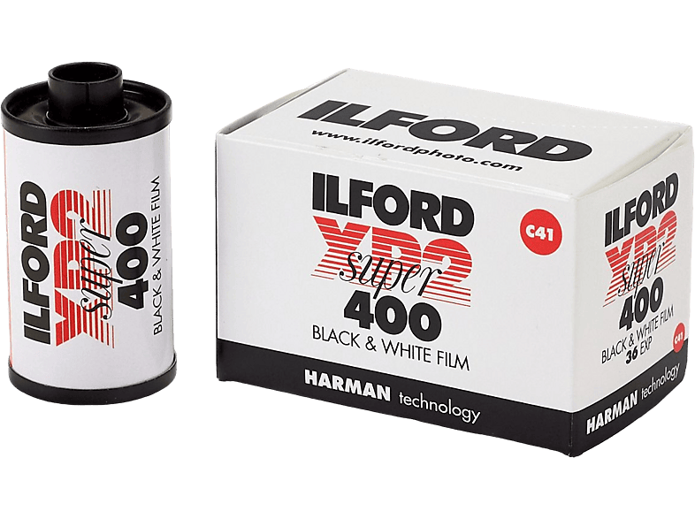 Ilford XP2 super 35mm, 36 Aufnahmen, Schwarzweißfilm; Analog Film