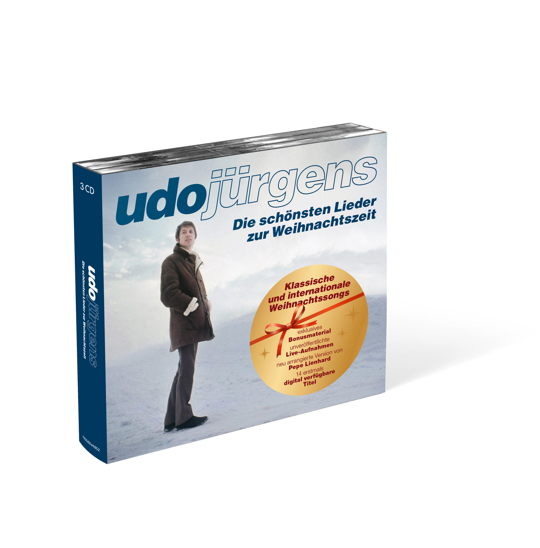 CD-Box-Set: Udo Jürgens' Weihnachtslieder, mit Albumcover von Udo im Mantel.