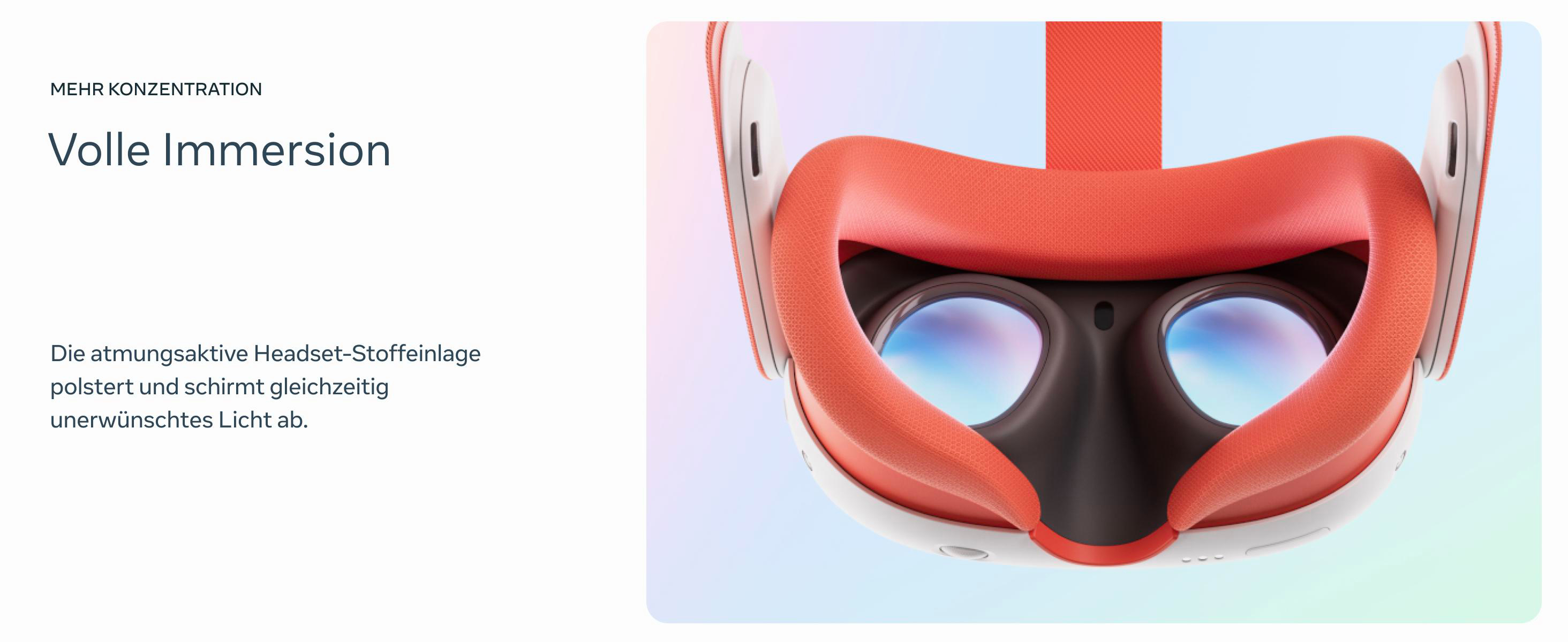VR-Headset-Innenansicht, die das Innere mit Linsen und einem roten Rahmen zeigt.