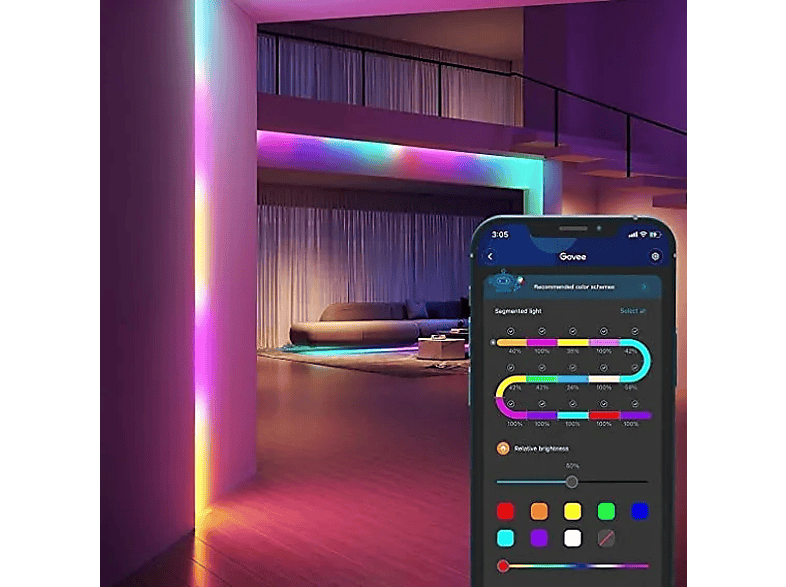 GOVEE RGBIC Basic Wifi+ BT LED Şerit 5 m Aydınlatma_1