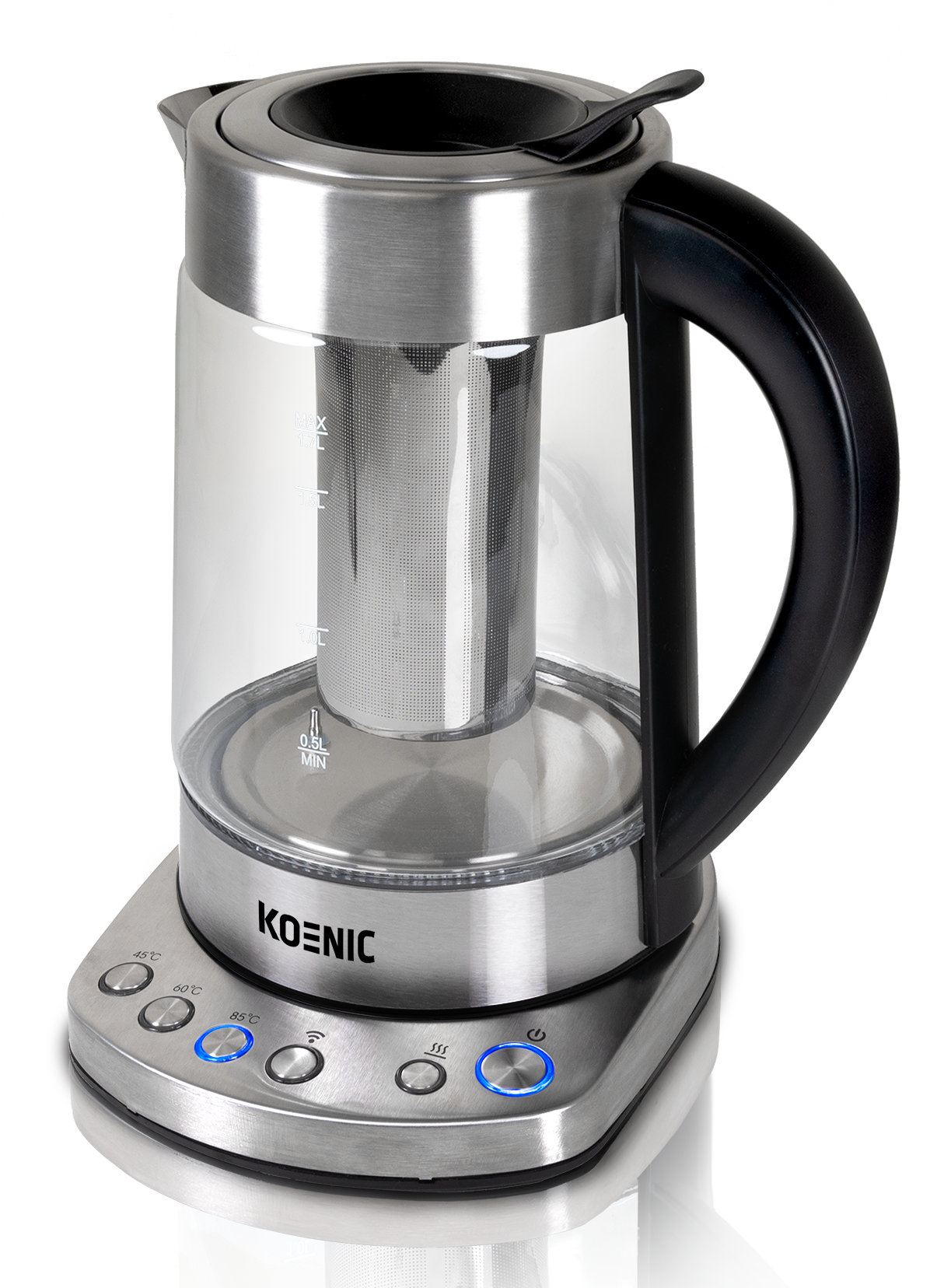 KOENIC KTM 221723 M Teafőző, 2200 W, ezüst/üveg