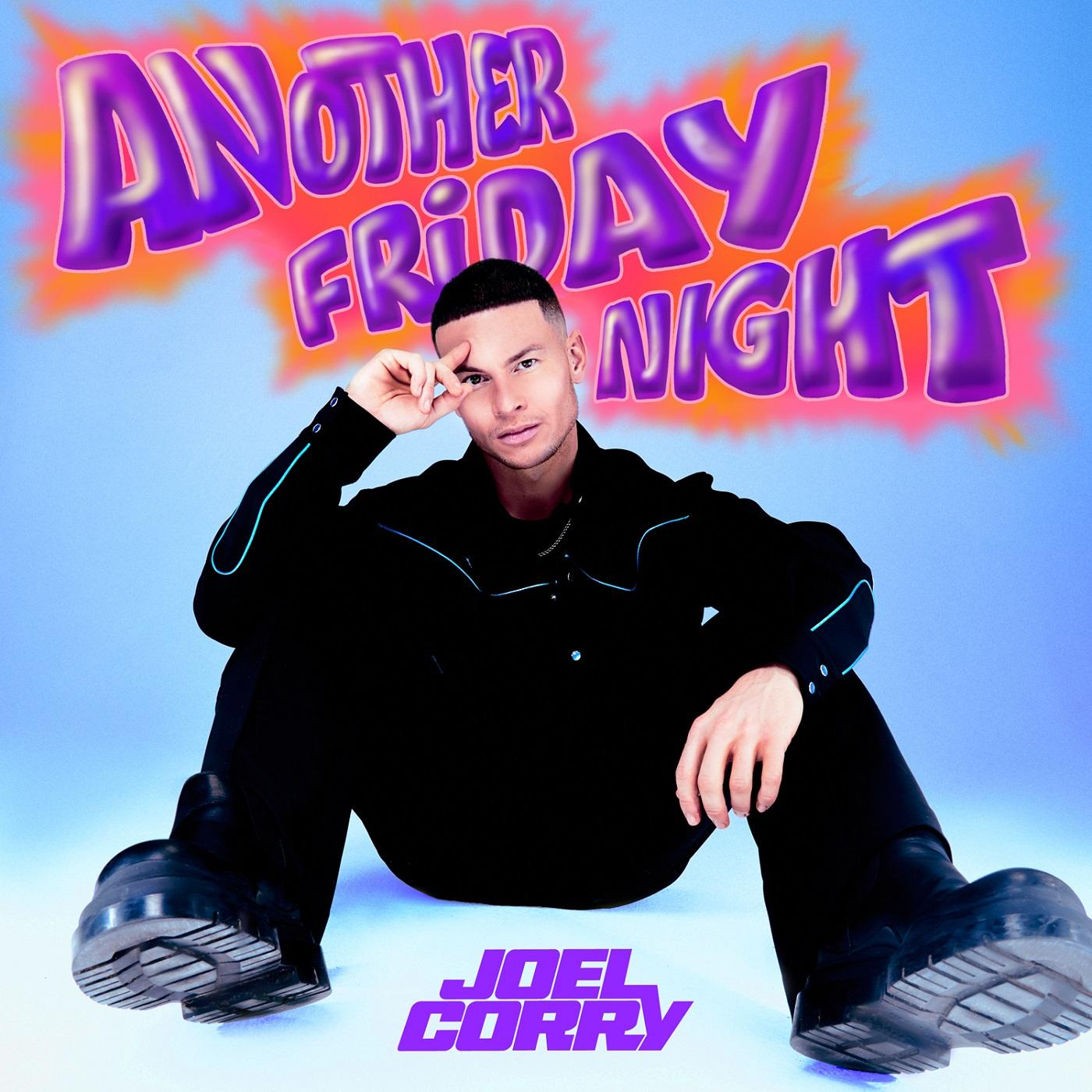 Egy album borítója egy férfival, az "ANOTHER FRIDAY NIGHT" szavakkal és a "JOEL CORRY" előadó nevével.