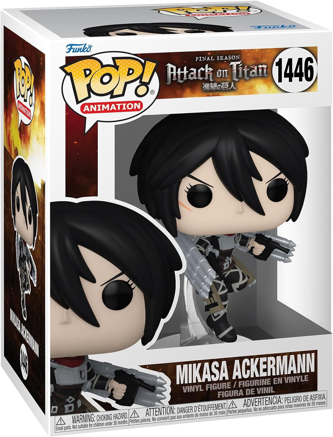 Figura Funko Pop! - Attack on Titans: Mikasa Ackerman, Vinilo, 9.5 cm, Multicolor