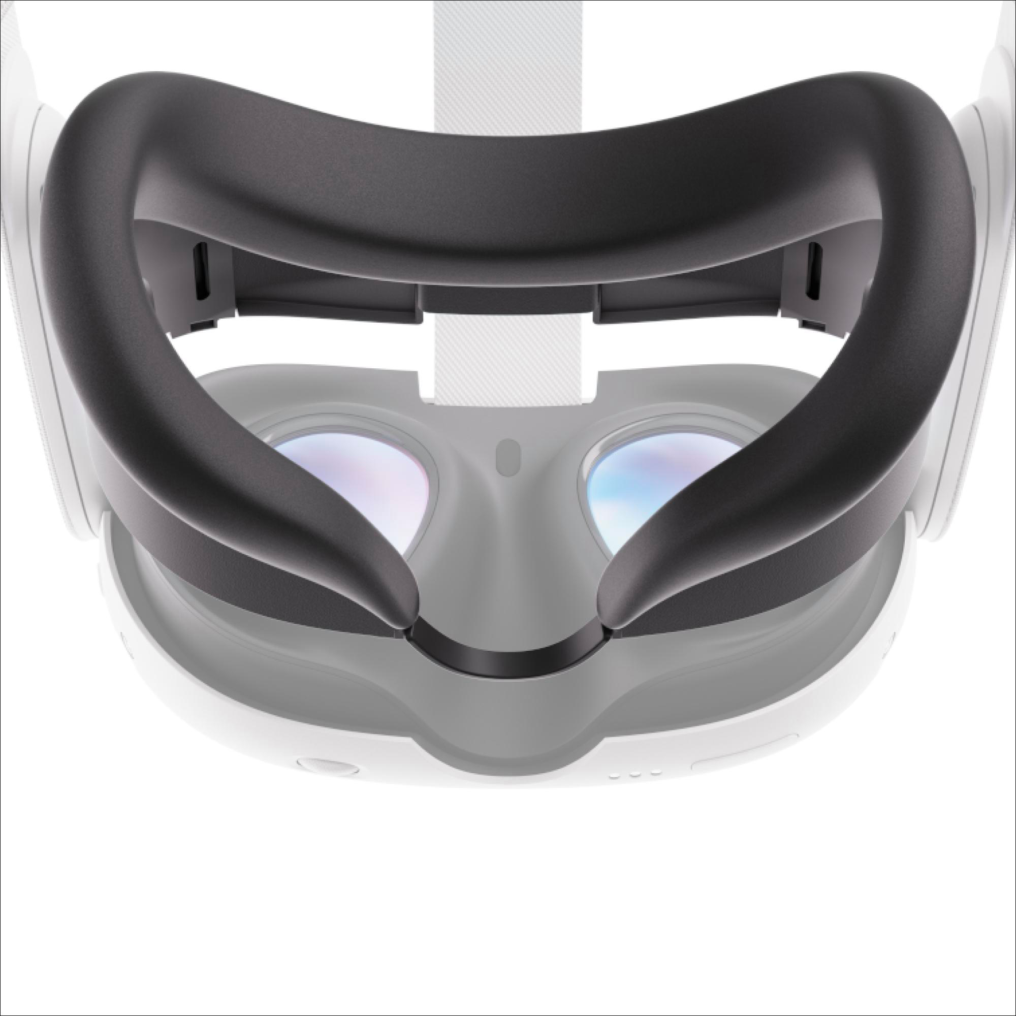 Weißes VR-Headset mit schwarzem Gesichts-Polster.