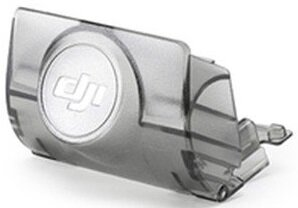 Przezroczysta szara osłona kamery DJI. Z logo DJI w kolorze białym na okrągłej powierzchni.