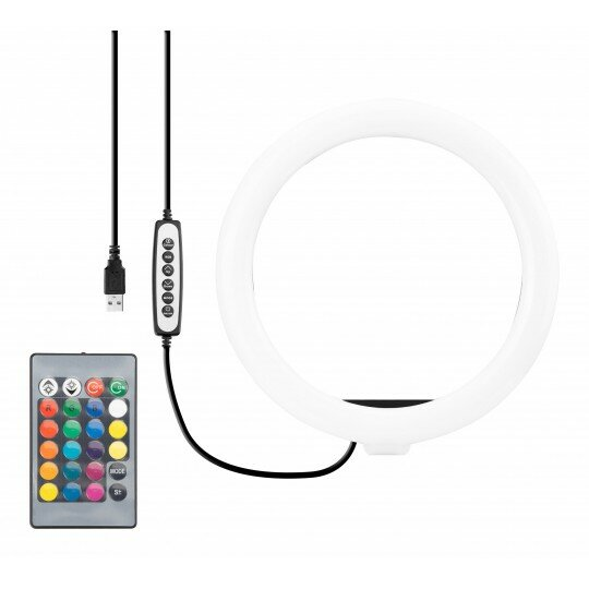 Lampa pierścieniowa NEWELL RL10 RGB + statyw