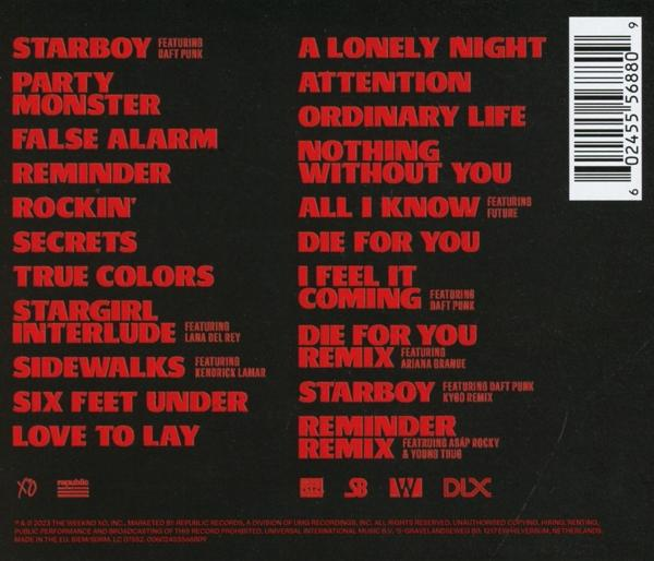 Albumcover mit Songliste und Künstlerinformationen.