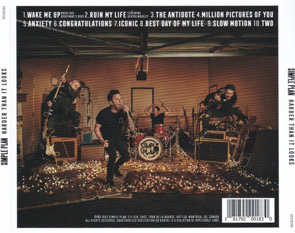 Rückseite eines Albums mit Bandmitgliedern und Trackliste.