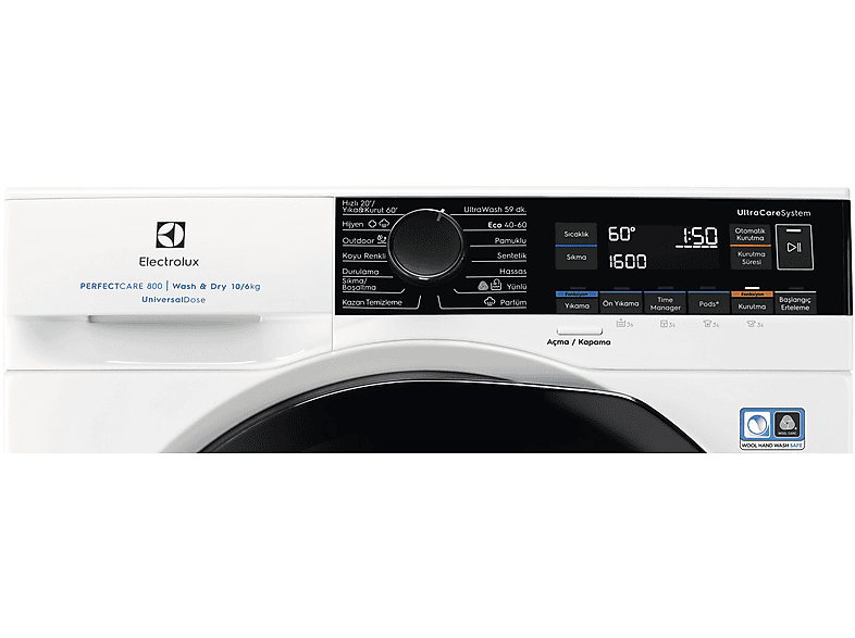 ELECTROLUX EW8WP261PBT A Enerji Sınıfı 6kg 1600 Devir Kurutmalı Çamaşır Makinesi Beyaz_5