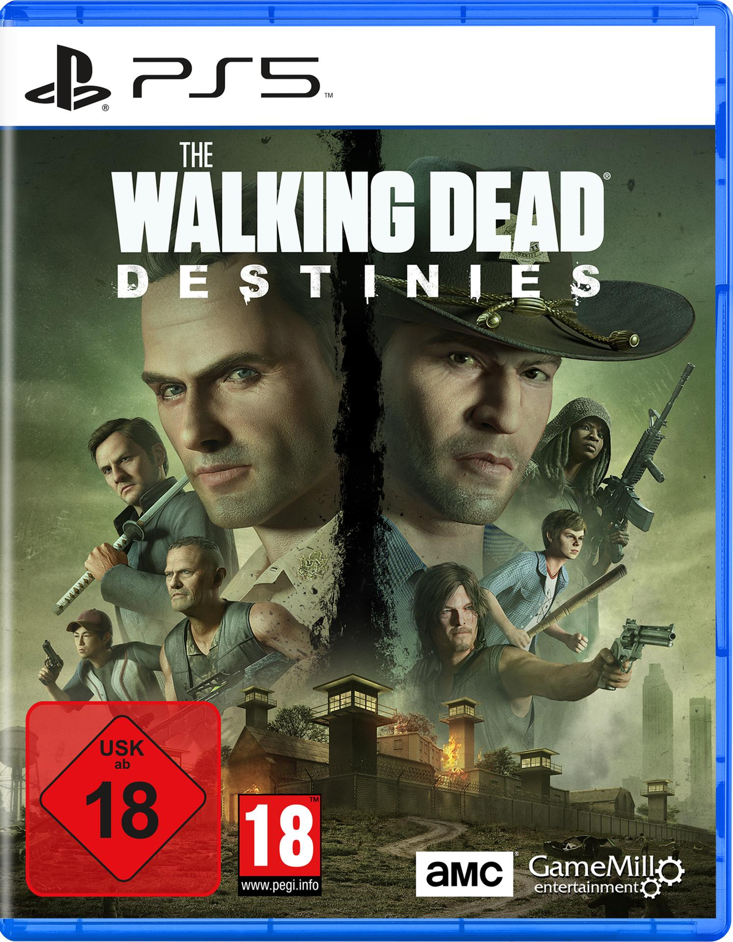 PS5-Spielcover: 'The Walking Dead Destinies' mit mehreren Charakterporträts.